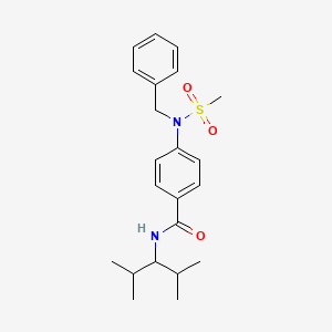 molecular formula C22H30N2O3S B3456613 4-[benzyl(methylsulfonyl)amino]-N-(1-isopropyl-2-methylpropyl)benzamide 