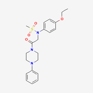 molecular formula C21H27N3O4S B3456651 N-(4-ethoxyphenyl)-N-[2-oxo-2-(4-phenyl-1-piperazinyl)ethyl]methanesulfonamide 