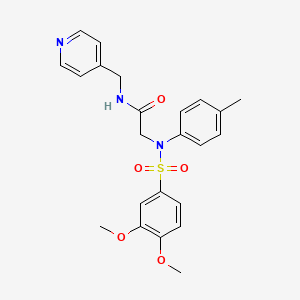 molecular formula C23H25N3O5S B3456680 N~2~-[(3,4-dimethoxyphenyl)sulfonyl]-N~2~-(4-methylphenyl)-N~1~-(4-pyridinylmethyl)glycinamide 