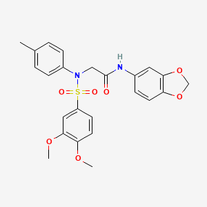 N~1~-1,3-benzodioxol-5-yl-N~2~-[(3,4-dimethoxyphenyl)sulfonyl]-N~2~-(4-methylphenyl)glycinamide