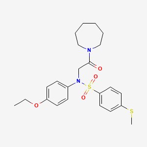 molecular formula C23H30N2O4S2 B3456700 N-[2-(1-azepanyl)-2-oxoethyl]-N-(4-ethoxyphenyl)-4-(methylthio)benzenesulfonamide 