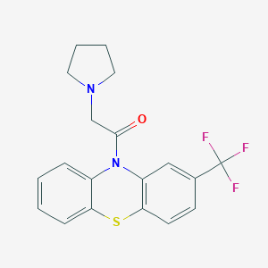 molecular formula C19H17F3N2OS B345671 2-Pyrrolidin-1-yl-1-[2-(trifluoromethyl)phenothiazin-10-yl]ethanone CAS No. 345258-24-4