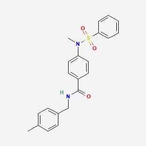 molecular formula C22H22N2O3S B3456711 N-(4-methylbenzyl)-4-[methyl(phenylsulfonyl)amino]benzamide 