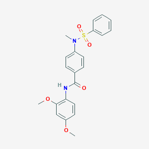 molecular formula C22H22N2O5S B3456736 N-(2,4-dimethoxyphenyl)-4-[methyl(phenylsulfonyl)amino]benzamide 