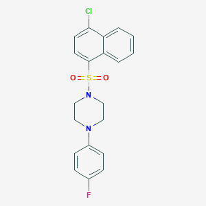 molecular formula C20H18ClFN2O2S B345676 1-[(4-Chloro-1-naphthyl)sulfonyl]-4-(4-fluorophenyl)piperazine CAS No. 325813-05-6