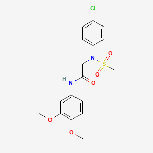 molecular formula C17H19ClN2O5S B3456765 N~2~-(4-chlorophenyl)-N~1~-(3,4-dimethoxyphenyl)-N~2~-(methylsulfonyl)glycinamide 