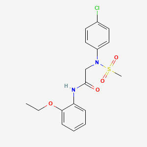 molecular formula C17H19ClN2O4S B3456775 N~2~-(4-chlorophenyl)-N~1~-(2-ethoxyphenyl)-N~2~-(methylsulfonyl)glycinamide 