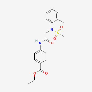 molecular formula C19H22N2O5S B3456776 ethyl 4-{[N-(2-methylphenyl)-N-(methylsulfonyl)glycyl]amino}benzoate 