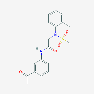 molecular formula C18H20N2O4S B3456777 N~1~-(3-acetylphenyl)-N~2~-(2-methylphenyl)-N~2~-(methylsulfonyl)glycinamide 