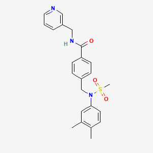 molecular formula C23H25N3O3S B3456799 4-{[(3,4-dimethylphenyl)(methylsulfonyl)amino]methyl}-N-(3-pyridinylmethyl)benzamide 