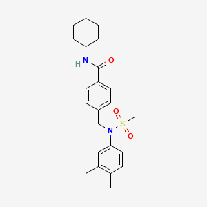 molecular formula C23H30N2O3S B3456800 N-cyclohexyl-4-{[(3,4-dimethylphenyl)(methylsulfonyl)amino]methyl}benzamide 