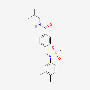molecular formula C21H28N2O3S B3456808 4-{[(3,4-dimethylphenyl)(methylsulfonyl)amino]methyl}-N-isobutylbenzamide 