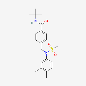 molecular formula C21H28N2O3S B3456810 N-(tert-butyl)-4-{[(3,4-dimethylphenyl)(methylsulfonyl)amino]methyl}benzamide CAS No. 6069-20-1
