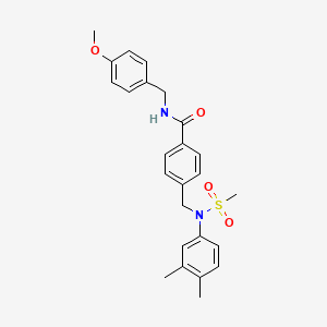 molecular formula C25H28N2O4S B3456822 4-{[(3,4-dimethylphenyl)(methylsulfonyl)amino]methyl}-N-(4-methoxybenzyl)benzamide 