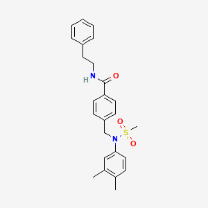 molecular formula C25H28N2O3S B3456825 4-{[(3,4-dimethylphenyl)(methylsulfonyl)amino]methyl}-N-(2-phenylethyl)benzamide 