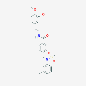 molecular formula C27H32N2O5S B3456832 N-[2-(3,4-dimethoxyphenyl)ethyl]-4-{[(3,4-dimethylphenyl)(methylsulfonyl)amino]methyl}benzamide 