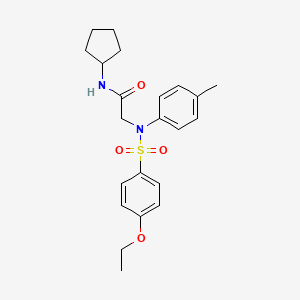 molecular formula C22H28N2O4S B3456838 N~1~-cyclopentyl-N~2~-[(4-ethoxyphenyl)sulfonyl]-N~2~-(4-methylphenyl)glycinamide 