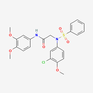 molecular formula C23H23ClN2O6S B3456867 N~2~-(3-chloro-4-methoxyphenyl)-N~1~-(3,4-dimethoxyphenyl)-N~2~-(phenylsulfonyl)glycinamide 