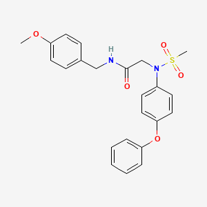 molecular formula C23H24N2O5S B3456885 N~1~-(4-methoxybenzyl)-N~2~-(methylsulfonyl)-N~2~-(4-phenoxyphenyl)glycinamide 