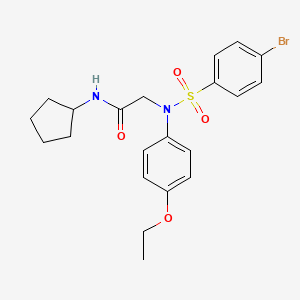 molecular formula C21H25BrN2O4S B3456895 N~2~-[(4-bromophenyl)sulfonyl]-N~1~-cyclopentyl-N~2~-(4-ethoxyphenyl)glycinamide 