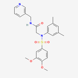 molecular formula C24H27N3O5S B3456916 N~2~-[(3,4-dimethoxyphenyl)sulfonyl]-N~2~-(3,5-dimethylphenyl)-N~1~-(3-pyridinylmethyl)glycinamide 