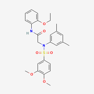 molecular formula C26H30N2O6S B3456919 N~2~-[(3,4-dimethoxyphenyl)sulfonyl]-N~2~-(3,5-dimethylphenyl)-N~1~-(2-ethoxyphenyl)glycinamide 