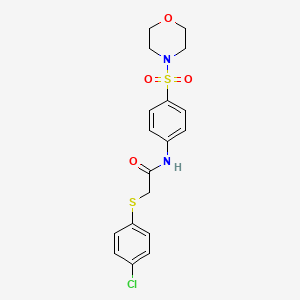 molecular formula C18H19ClN2O4S2 B3456957 2-[(4-chlorophenyl)thio]-N-[4-(4-morpholinylsulfonyl)phenyl]acetamide 
