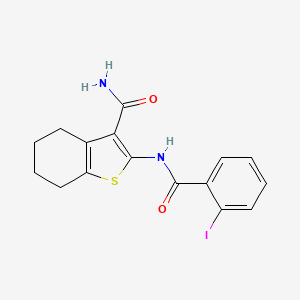 molecular formula C16H15IN2O2S B3456980 2-[(2-iodobenzoyl)amino]-4,5,6,7-tetrahydro-1-benzothiophene-3-carboxamide 
