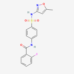 molecular formula C17H14IN3O4S B3456986 2-iodo-N-(4-{[(5-methyl-3-isoxazolyl)amino]sulfonyl}phenyl)benzamide 