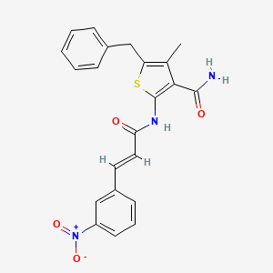 molecular formula C22H19N3O4S B3456992 5-benzyl-4-methyl-2-{[3-(3-nitrophenyl)acryloyl]amino}-3-thiophenecarboxamide 