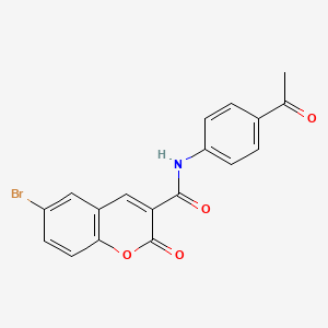 molecular formula C18H12BrNO4 B3456999 N-(4-acetylphenyl)-6-bromo-2-oxo-2H-chromene-3-carboxamide 