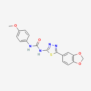 molecular formula C17H14N4O4S B3457077 N-[5-(1,3-benzodioxol-5-yl)-1,3,4-thiadiazol-2-yl]-N'-(4-methoxyphenyl)urea 