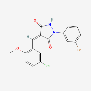 molecular formula C17H12BrClN2O3 B3457090 1-(3-bromophenyl)-4-(5-chloro-2-methoxybenzylidene)-3,5-pyrazolidinedione 