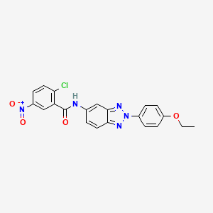 molecular formula C21H16ClN5O4 B3457112 2-chloro-N-[2-(4-ethoxyphenyl)-2H-1,2,3-benzotriazol-5-yl]-5-nitrobenzamide 