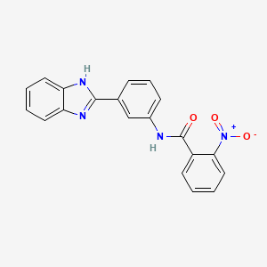 molecular formula C20H14N4O3 B3457132 N-[3-(1H-benzimidazol-2-yl)phenyl]-2-nitrobenzamide 