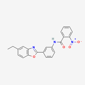 molecular formula C22H17N3O4 B3457140 N-[3-(5-ethyl-1,3-benzoxazol-2-yl)phenyl]-2-nitrobenzamide 