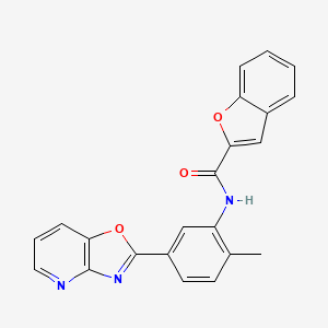 molecular formula C22H15N3O3 B3457147 N-(2-methyl-5-[1,3]oxazolo[4,5-b]pyridin-2-ylphenyl)-1-benzofuran-2-carboxamide 