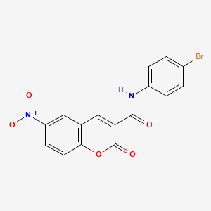 molecular formula C16H9BrN2O5 B3457178 N-(4-bromophenyl)-6-nitro-2-oxo-2H-chromene-3-carboxamide 