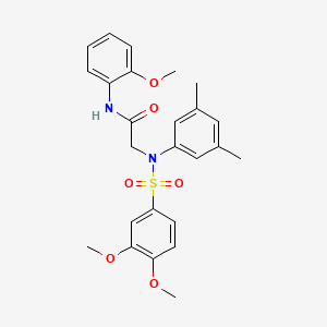 molecular formula C25H28N2O6S B3457193 N~2~-[(3,4-dimethoxyphenyl)sulfonyl]-N~2~-(3,5-dimethylphenyl)-N~1~-(2-methoxyphenyl)glycinamide 