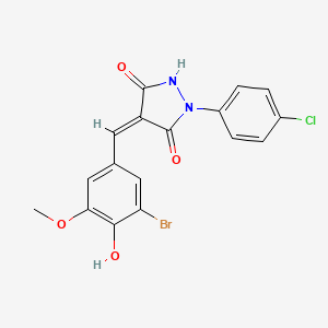 4-(3-bromo-4-hydroxy-5-methoxybenzylidene)-1-(4-chlorophenyl)-3,5-pyrazolidinedione