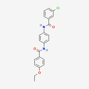 molecular formula C22H19ClN2O3 B3457220 3-chloro-N-{4-[(4-ethoxybenzoyl)amino]phenyl}benzamide 