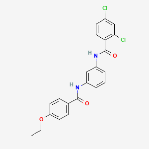 molecular formula C22H18Cl2N2O3 B3457228 2,4-dichloro-N-{3-[(4-ethoxybenzoyl)amino]phenyl}benzamide 