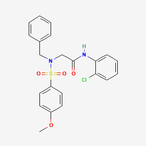 molecular formula C22H21ClN2O4S B3457296 N~2~-benzyl-N~1~-(2-chlorophenyl)-N~2~-[(4-methoxyphenyl)sulfonyl]glycinamide 