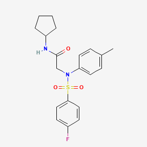 N~1~-cyclopentyl-N~2~-[(4-fluorophenyl)sulfonyl]-N~2~-(4-methylphenyl)glycinamide