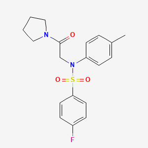 4-fluoro-N-(4-methylphenyl)-N-[2-oxo-2-(1-pyrrolidinyl)ethyl]benzenesulfonamide