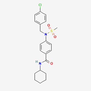 molecular formula C21H25ClN2O3S B3457353 4-[(4-chlorobenzyl)(methylsulfonyl)amino]-N-cyclohexylbenzamide 