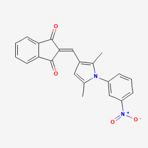 molecular formula C22H16N2O4 B3457386 2-{[2,5-dimethyl-1-(3-nitrophenyl)-1H-pyrrol-3-yl]methylene}-1H-indene-1,3(2H)-dione 