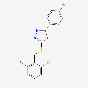 2-(4-bromophenyl)-5-[(2-chloro-6-fluorobenzyl)thio]-1,3,4-oxadiazole