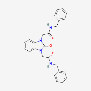 molecular formula C25H24N4O3 B3457399 2,2'-(2-oxo-1H-benzimidazole-1,3(2H)-diyl)bis(N-benzylacetamide) 