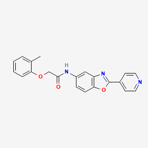 2-(2-methylphenoxy)-N-[2-(4-pyridinyl)-1,3-benzoxazol-5-yl]acetamide